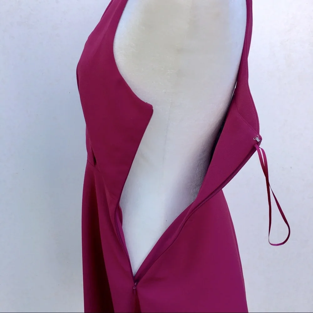 ADELYN RAE FUCSHIA CUTOUT SKATER DRESS